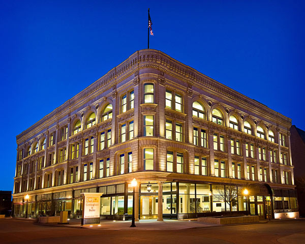 Cottingham & Butler building exterior at night