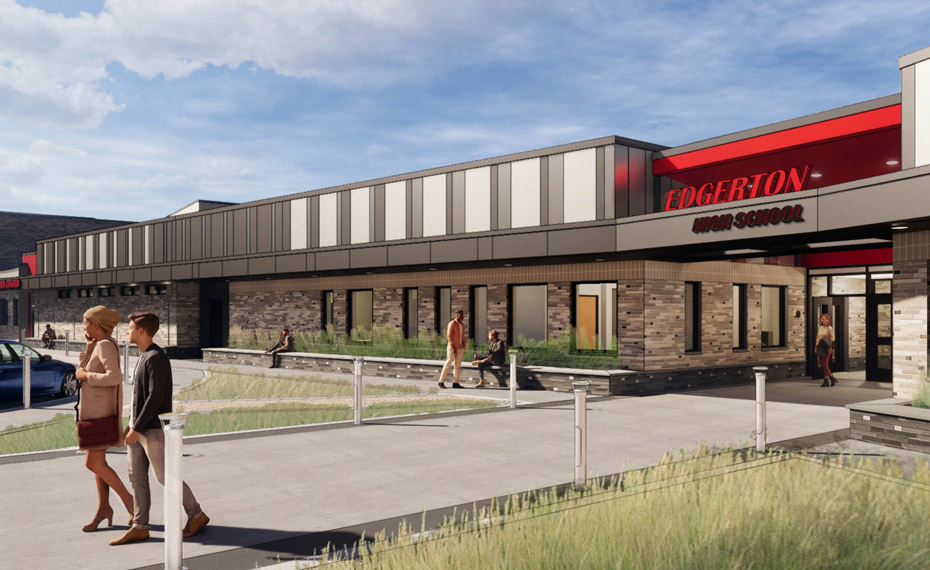 Edgerton Elementary school exterior rendering